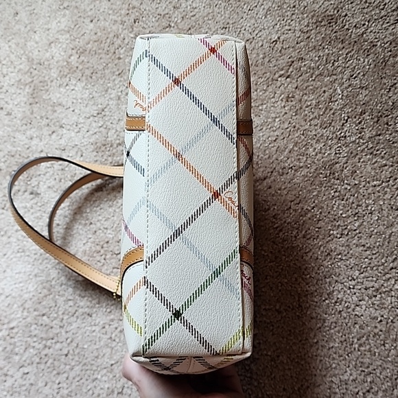 * Coach Peyton Tattersall White Hand Bag Tote Purse - Picture 3 of 10
